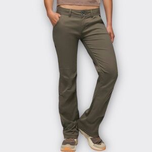 PrAna Halle Pant Bootcut Low UPF Gorpcore Outdoor Hiking Slate Green 10 Short